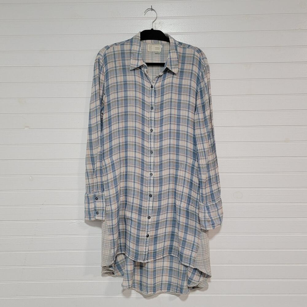 Anthropologie Pastel Plaid Button Down Shirt